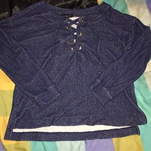 Marled knit Lace up Sweater (worn 1x)